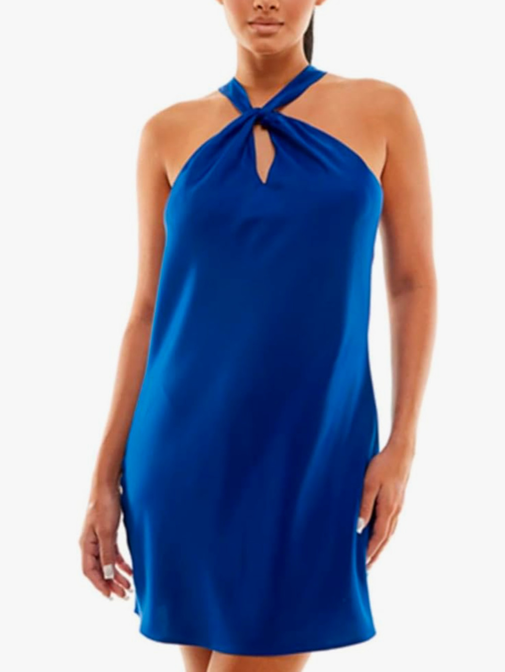 NWT Jolt Womens Satin Mini Halter Sheath Dress size XL